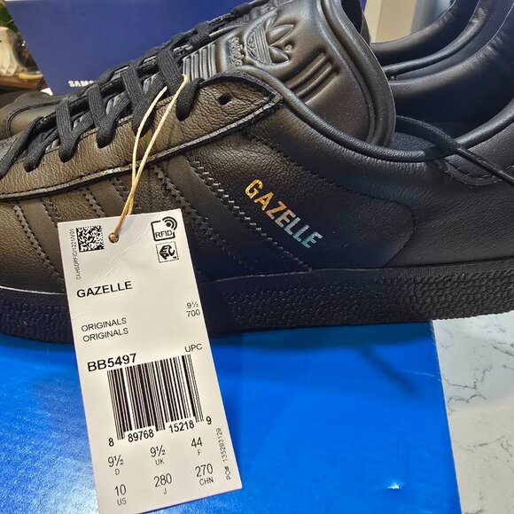 Adidas Gazelle All Black Men's Sneaker BB5497 Athletic Shoes Size 10 NEW - Picture 2 of 13
